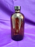 Bottle, Round Amber Glass, 8 oz / 250 ml